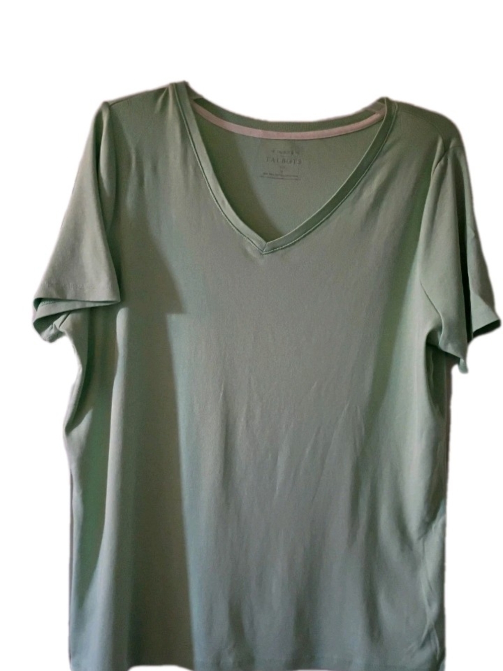 Talbots Sage Green V-Neck Short Sleeve Tee